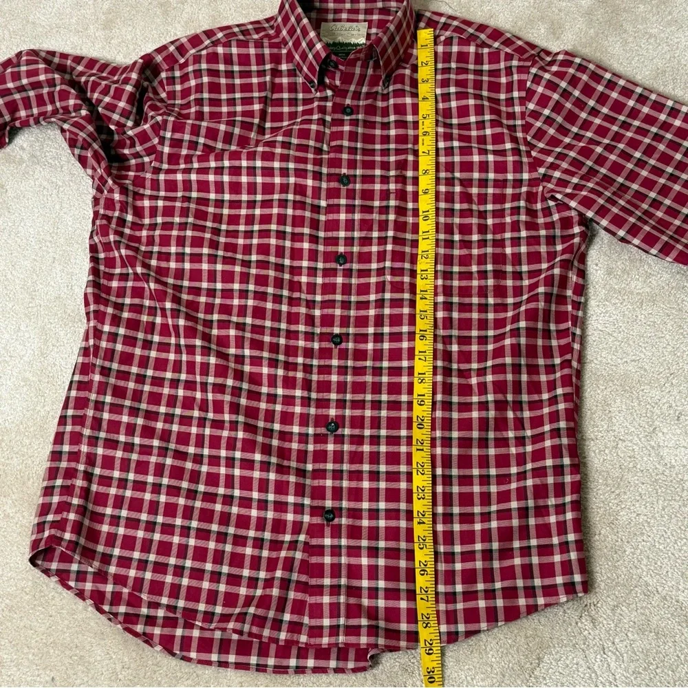 Cabela’s Outfitter Series Mens Long‎ Sleeve Red Plaid Button Down Quality Cotton